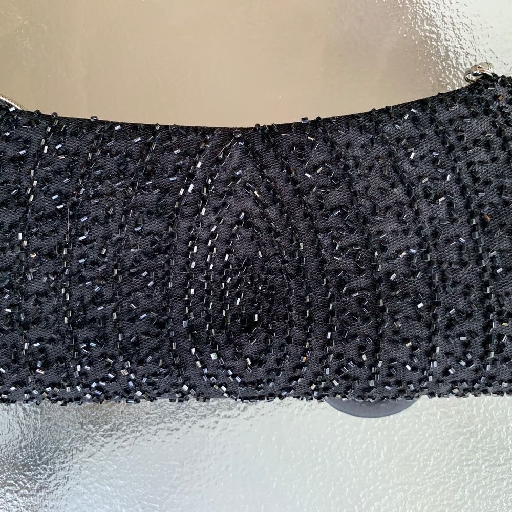 Valerie Stevens Vintage Black Beaded Evening Bag